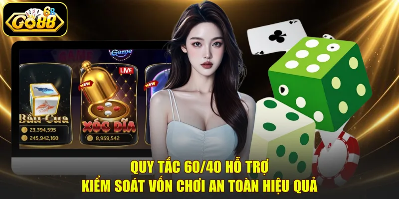 Quy tắc 60/40 hỗ trợ kiểm soát vốn chơi an toàn hiệu quả